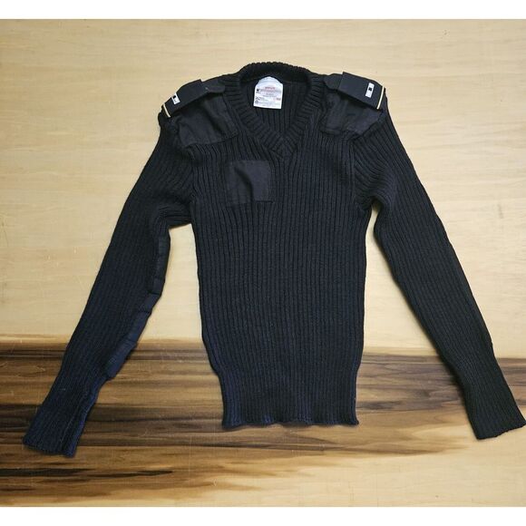 Brigade‎ Quartermasters Woolly Pulley Navy Mens Sweater Size 38 Black 100% Wool - Picture 1 of 5
